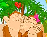 Cute Monkey Kissing